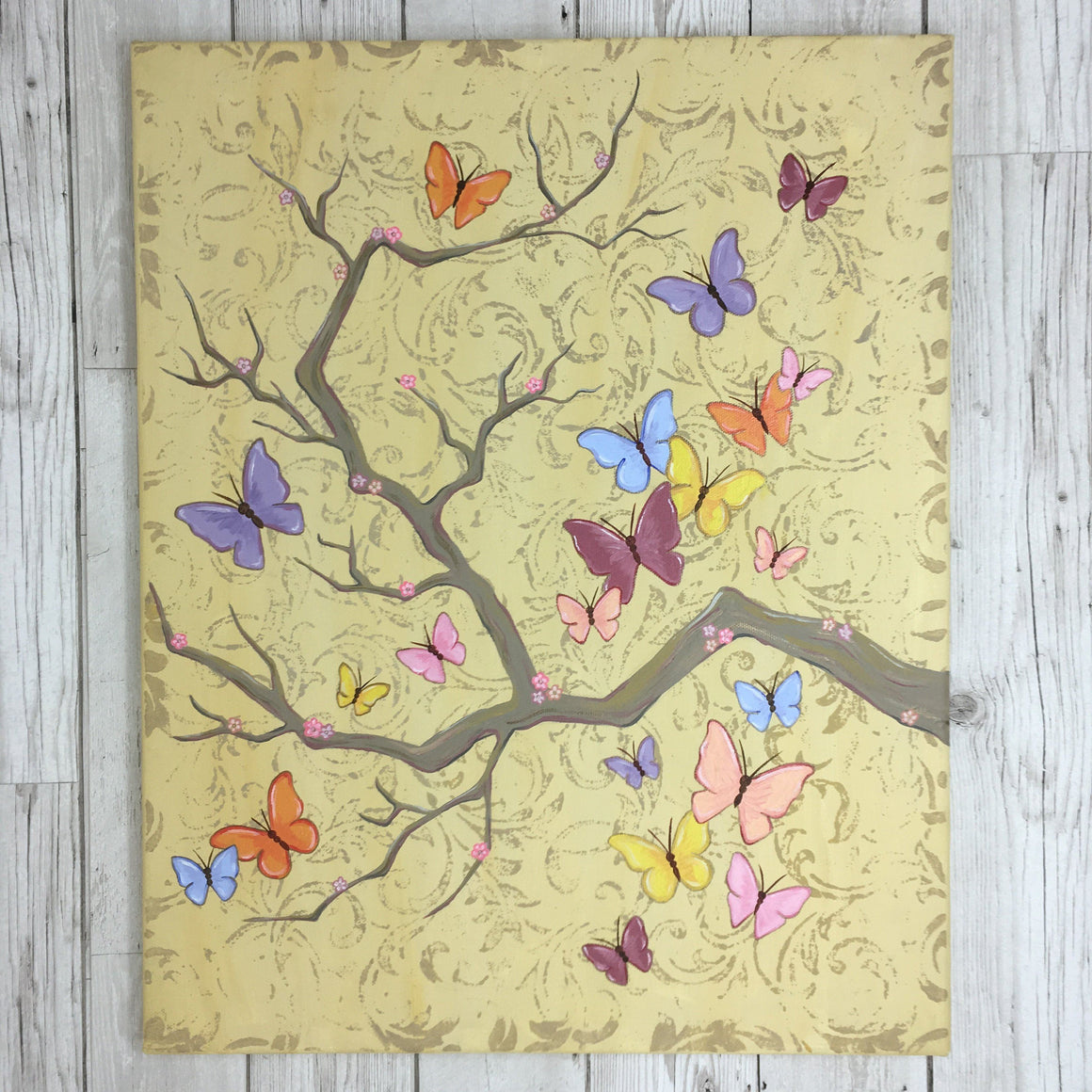 Butterfly Branch Painting Original Artwork