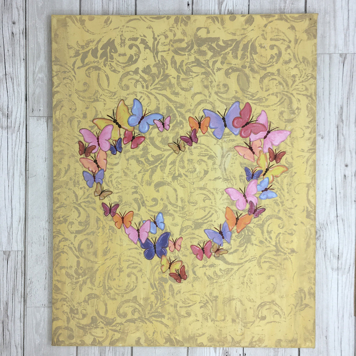 Butterfly Hearts Painting Original Artwork
