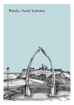 Personalised Whitby Sketch Yorkshire Print