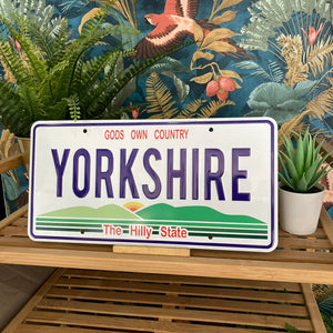 Yorkshire USA Licence Number Plate