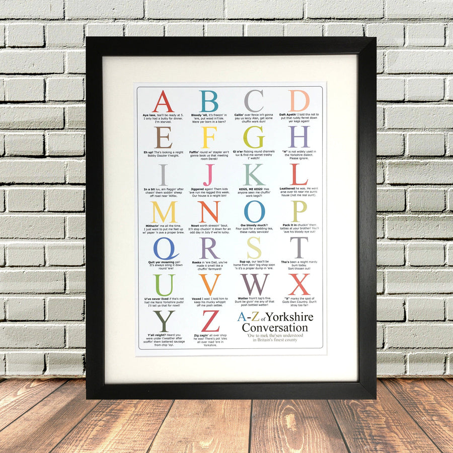 Funny Yorkshire A to Z Print
