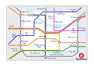 Yorkshire Funny Underground Tube map Print