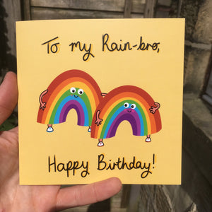 Rainbro Rainbow Brother Birthday Greeting Card