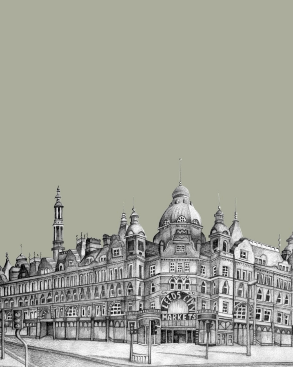 Leeds Yorkshire Sketch Print – Unframed Print