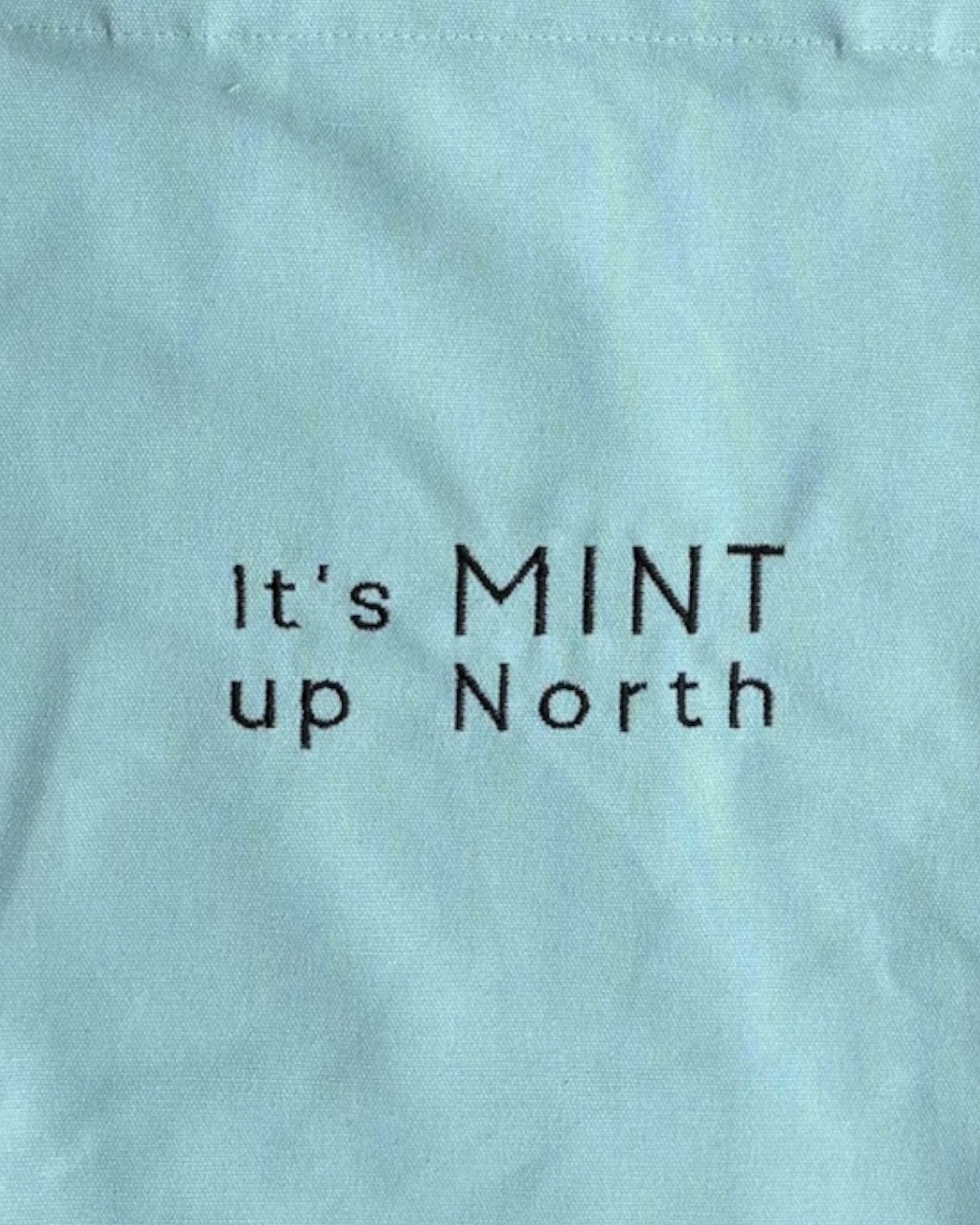 Mint Up North Embroidered Tote Bag