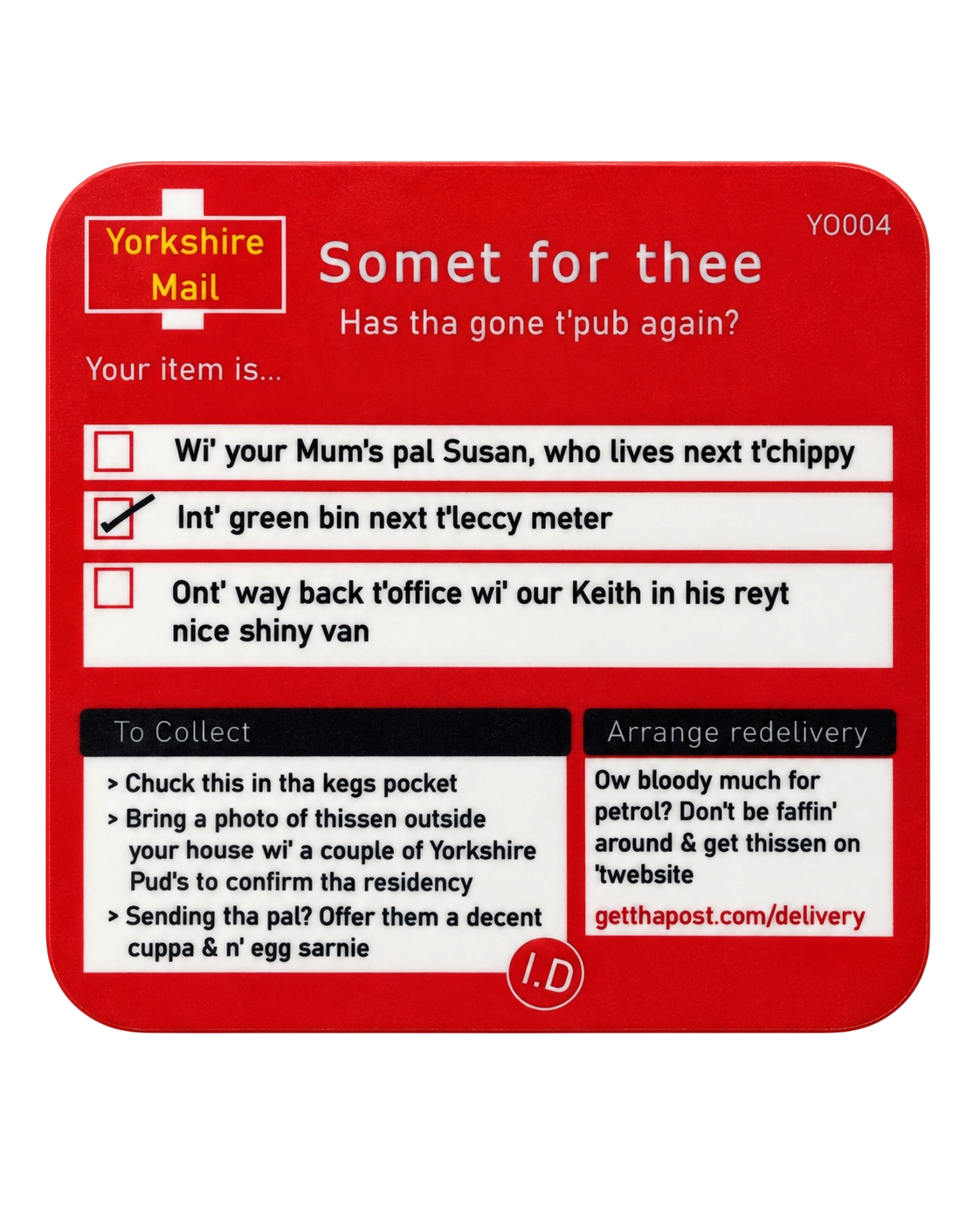 Yorkshire Mail Drink Coaster