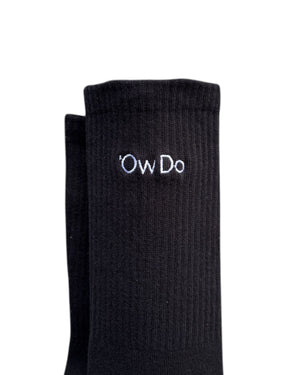 Yorkshire Ow Do Embroidered Crew Socks Black