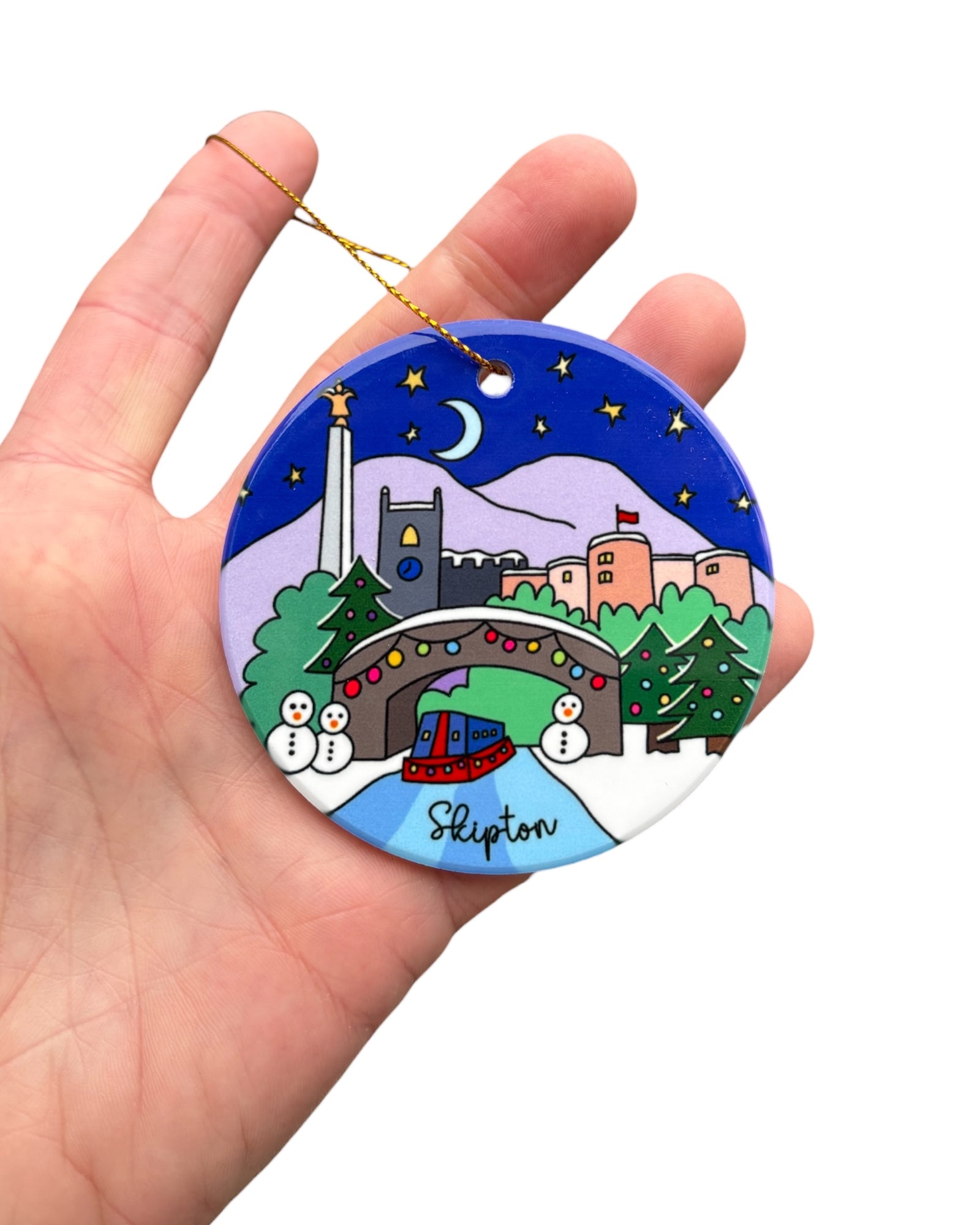 Skipton Yorkshire Christmas Decoration Colourful