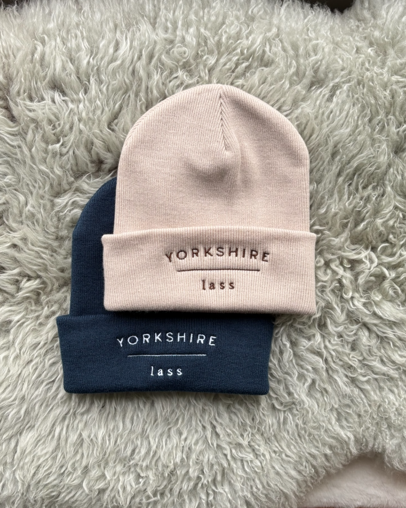 Yorkshire Lass Embroidered Beanie Hat - One Size - 2 Colours