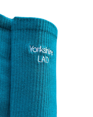 Yorkshire Lad Embroidered Crew Socks Teal