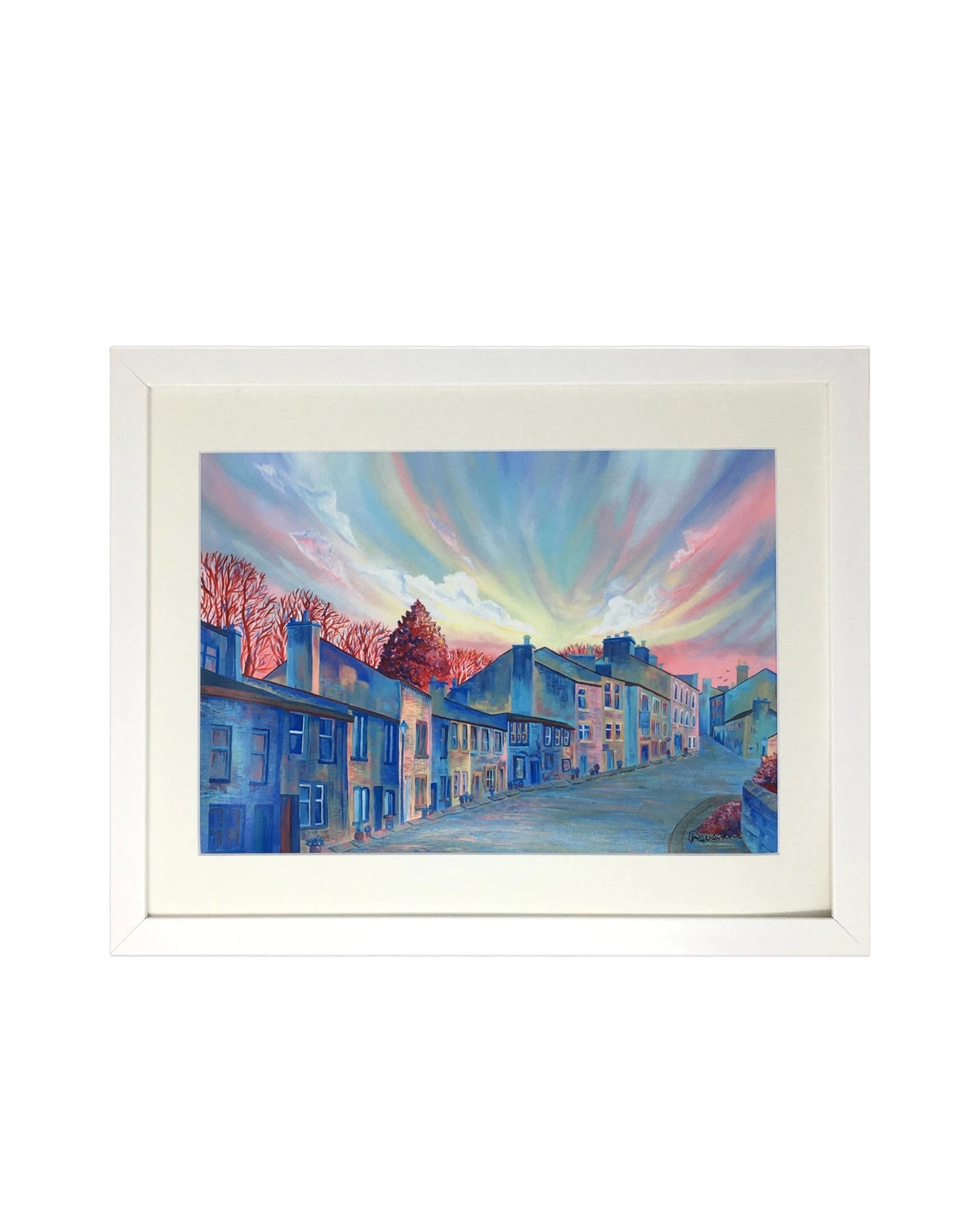 Haworth Main Street, Brontes Yorkshire Framed Print Framed