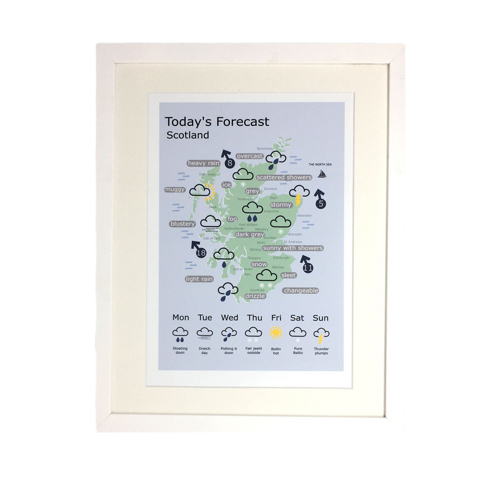 Scottish Weather Map Print – Unframed Print
