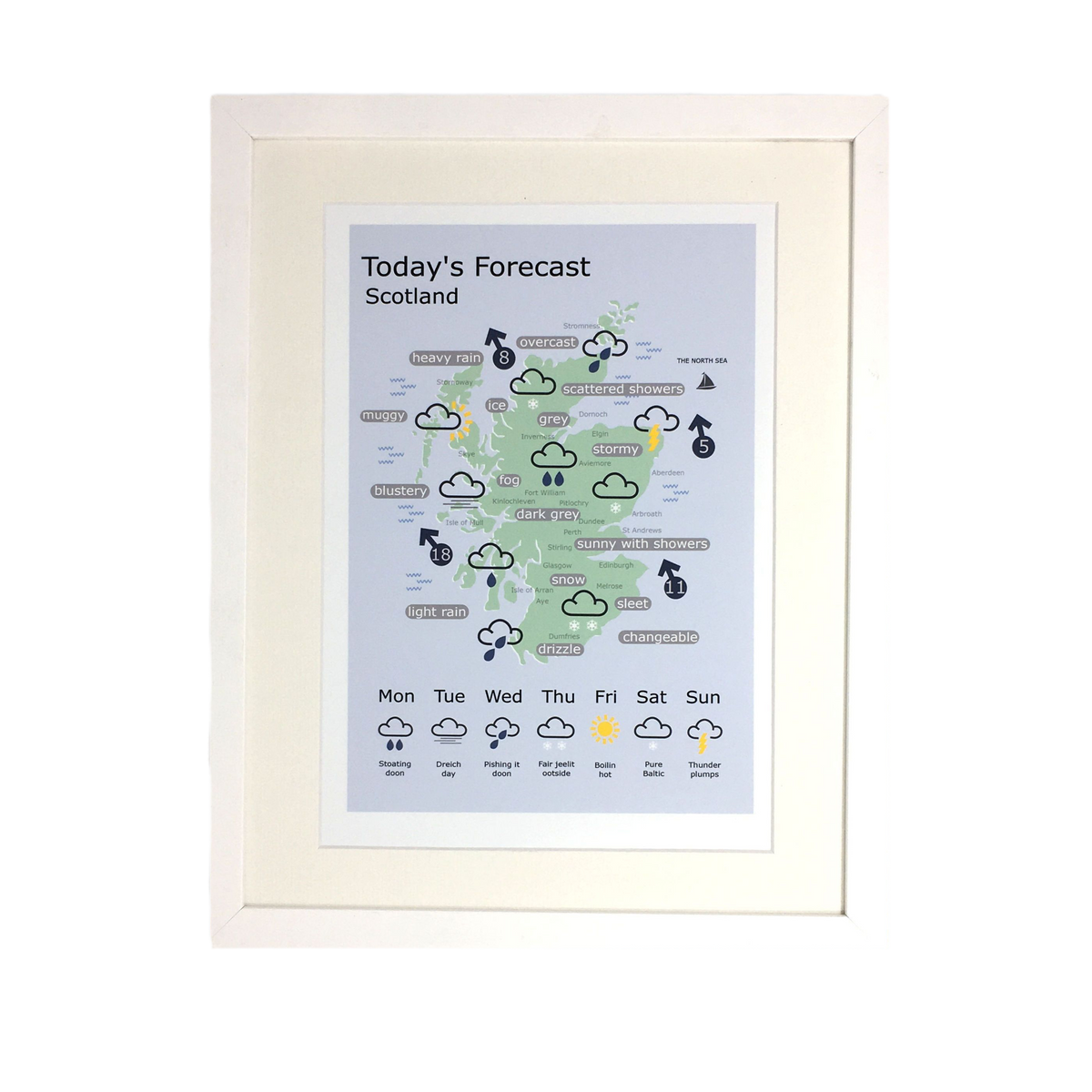 Scottish Weather Map Print – Unframed Print