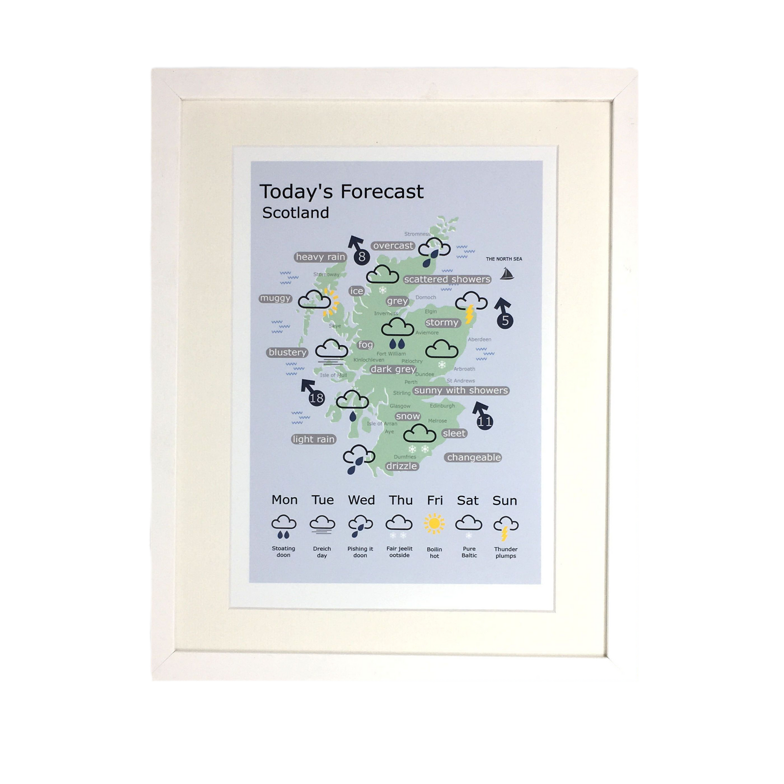 Scottish Weather Map Print