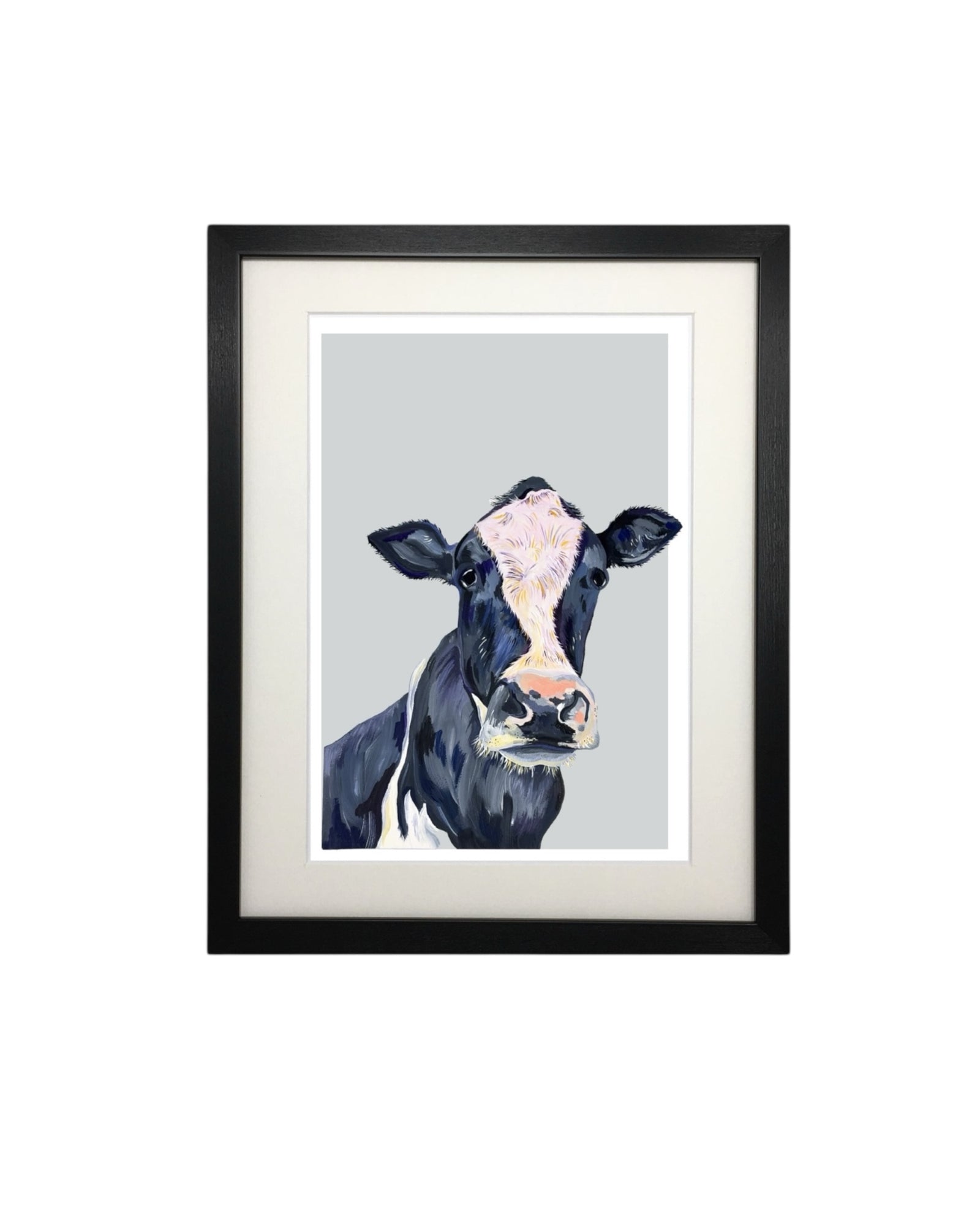 British Friesan Cow Painting Print