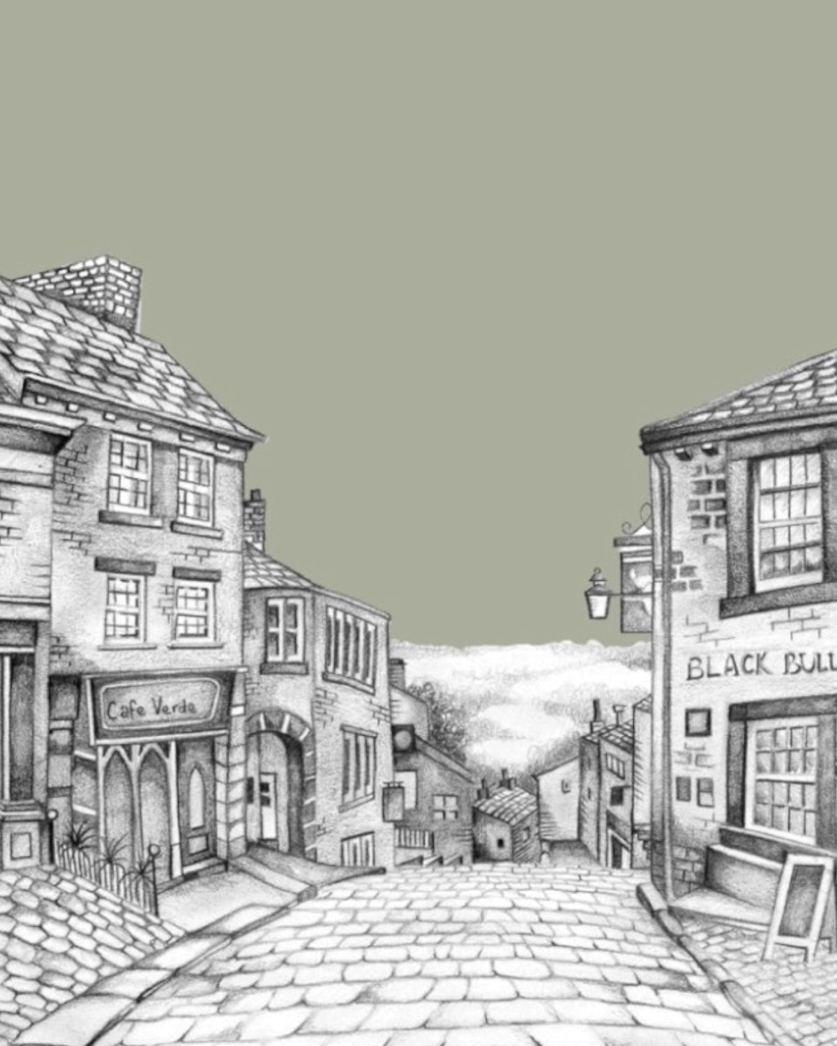 Haworth Yorkshire Sketch Print