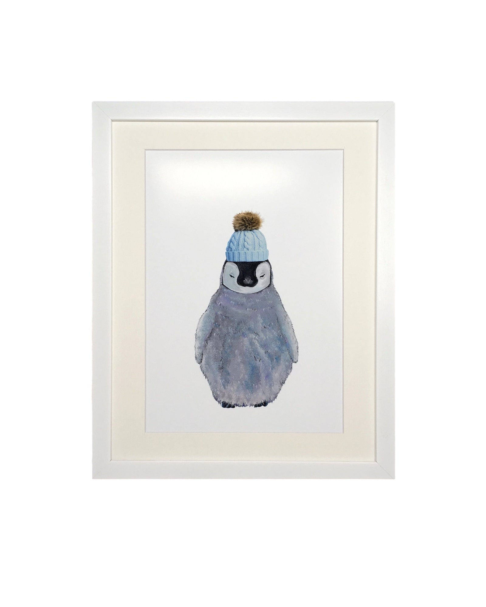 Baby Penguin in Bobble Hat Print