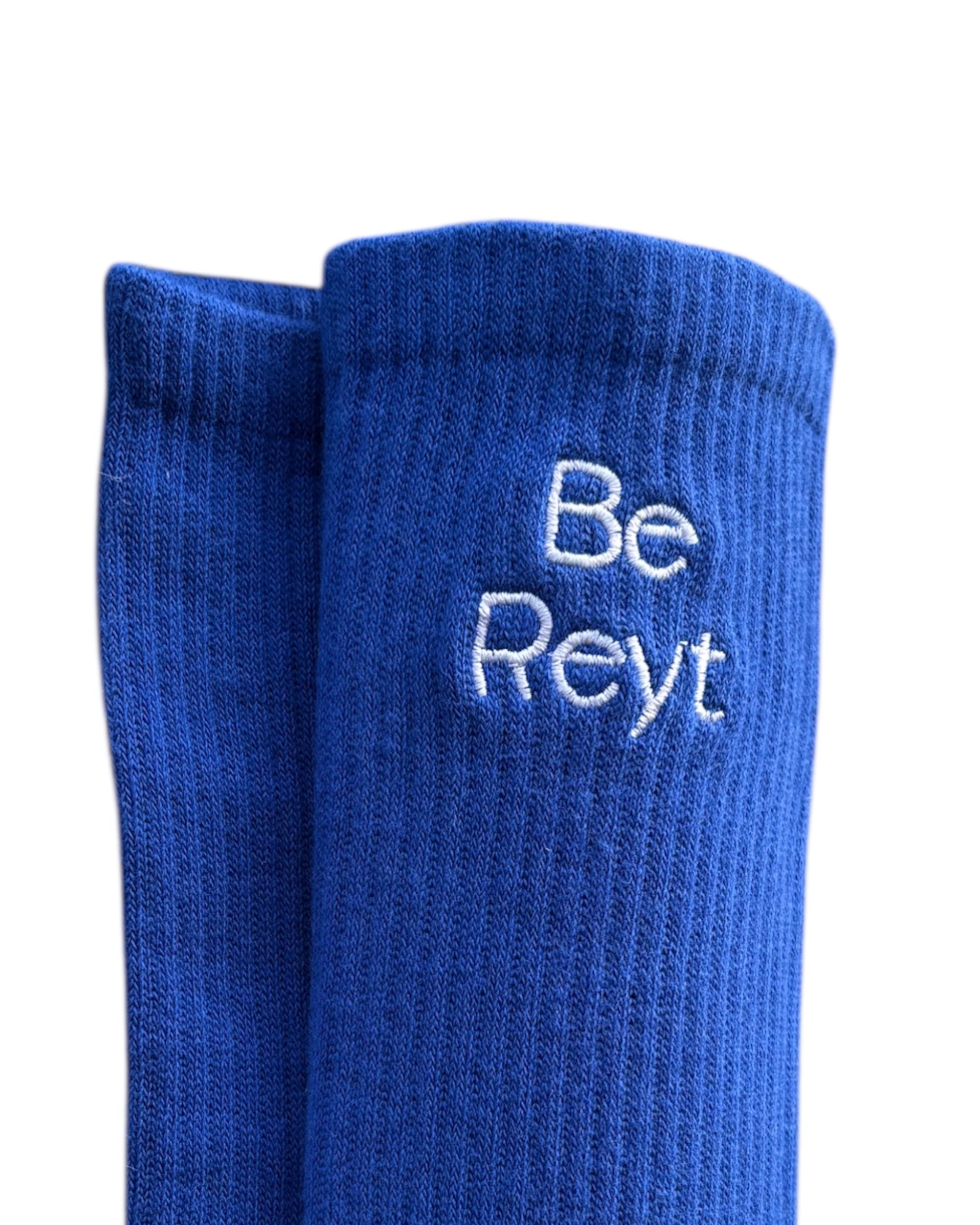 Yorkshire Be Reyt Embroidered Crew Socks Blue