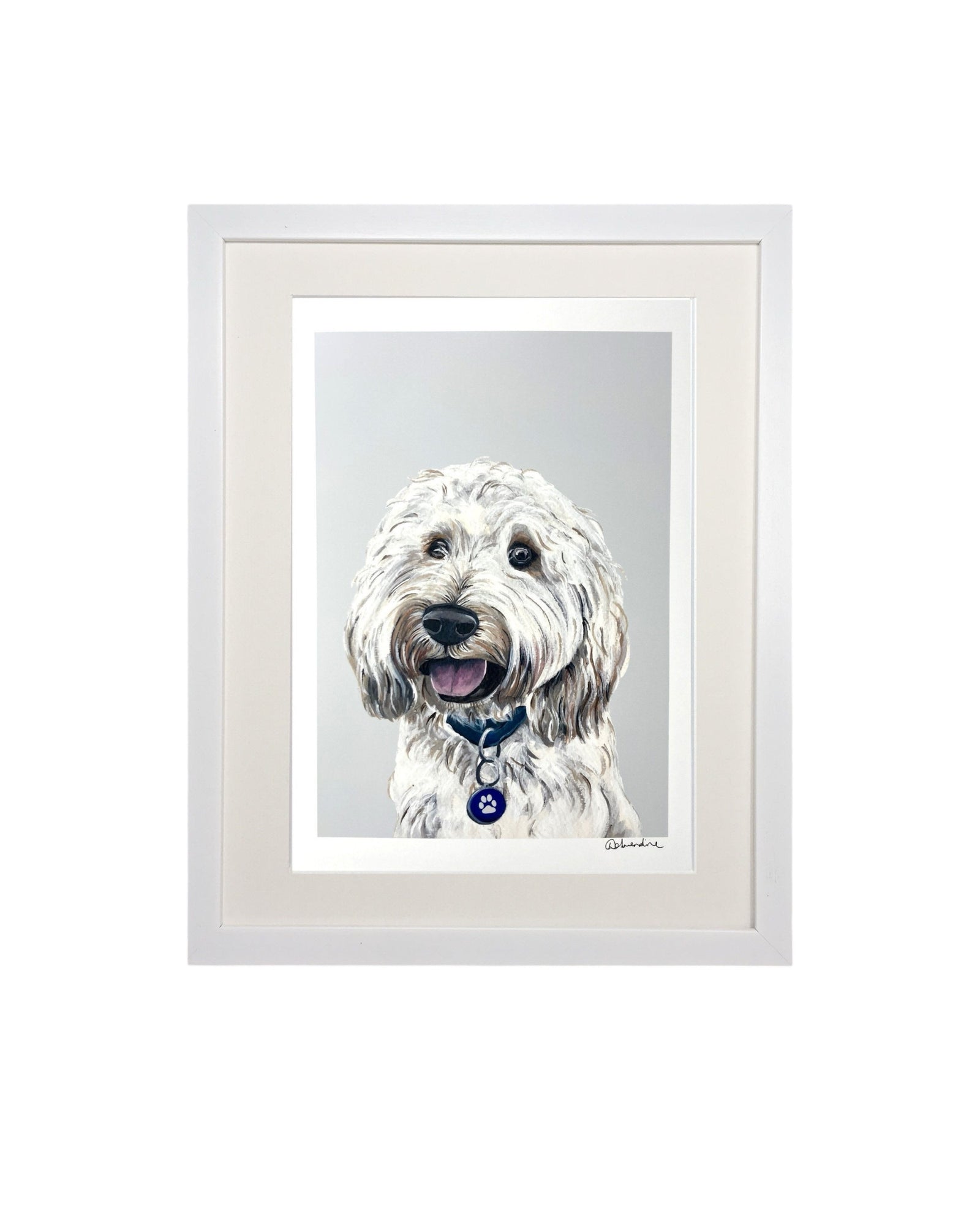 White Cockapoo Dog Print