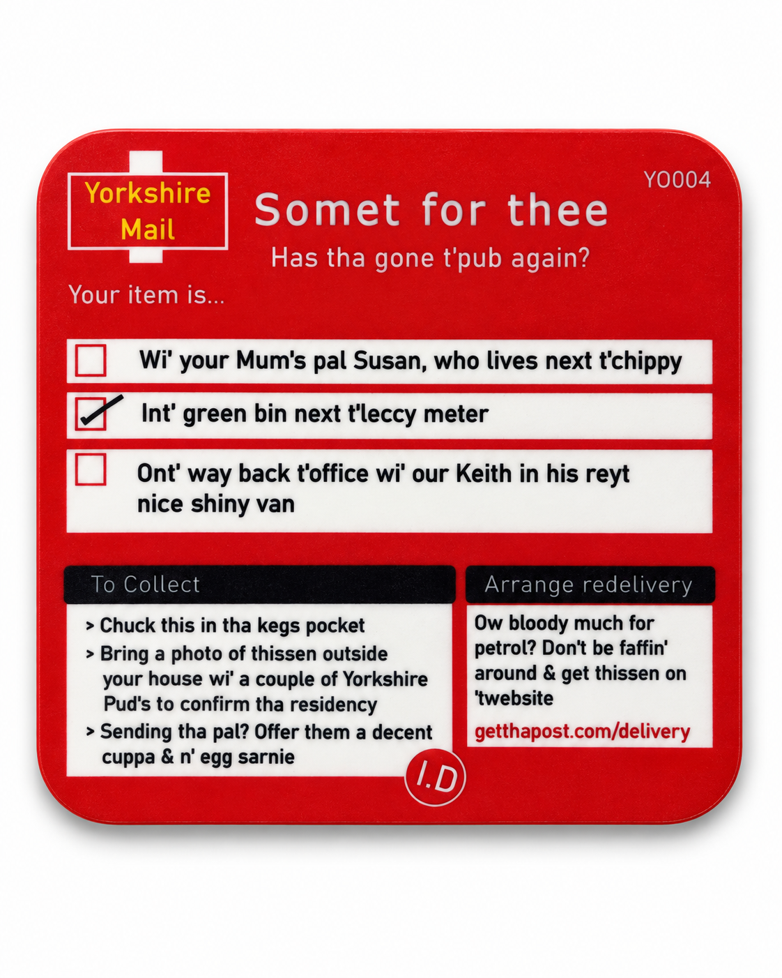 Yorkshire Mail Drink Coaster