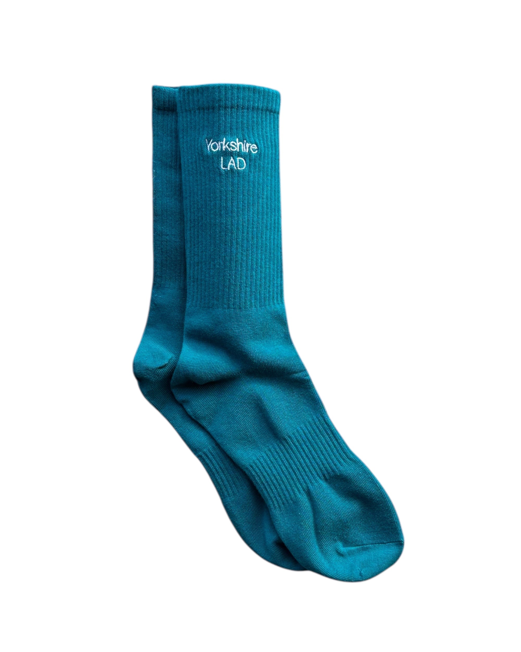 Yorkshire Lad Embroidered Crew Socks Teal