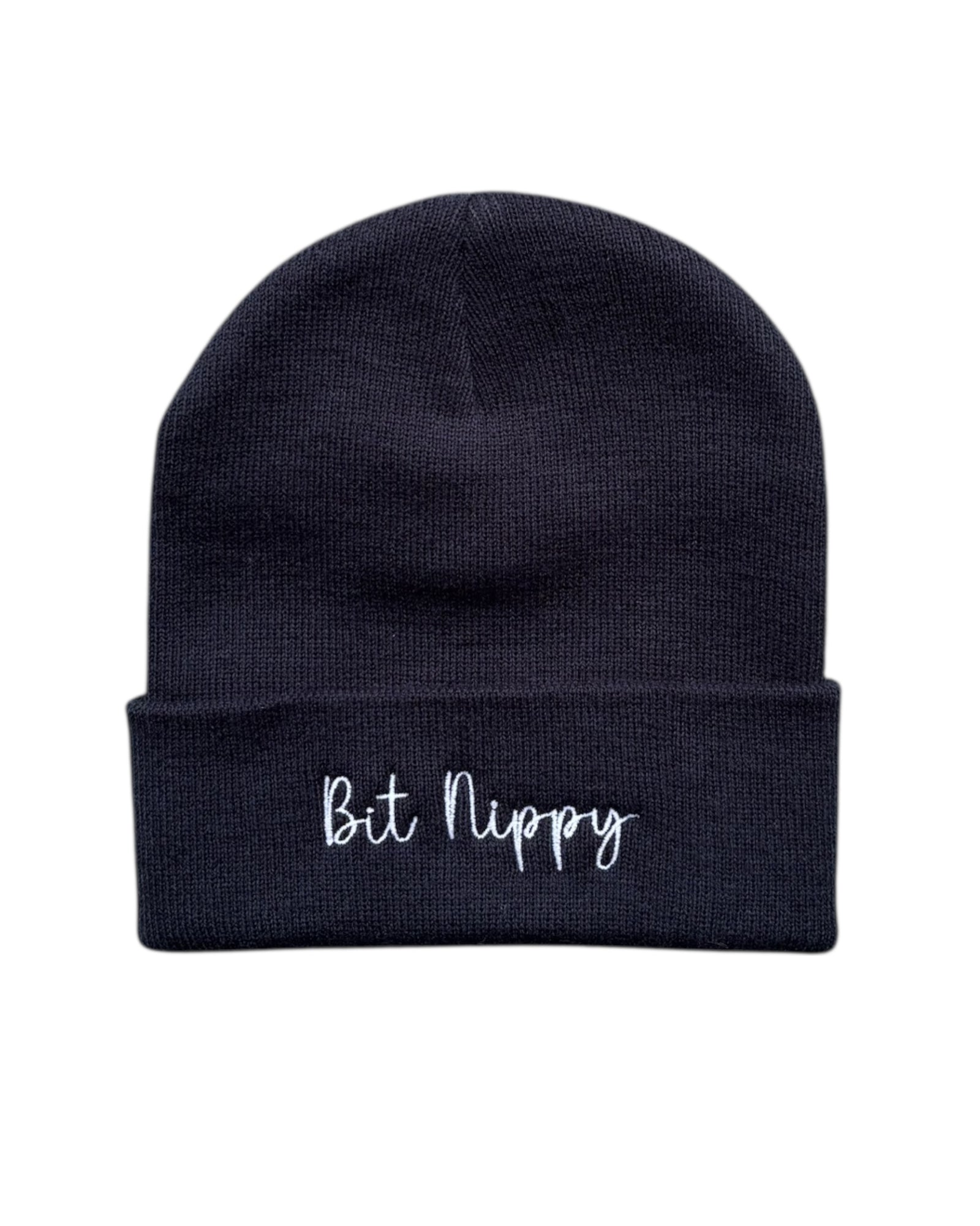 Bit Nippy Embroidered Beanie Hat - One Size - 3 Colours