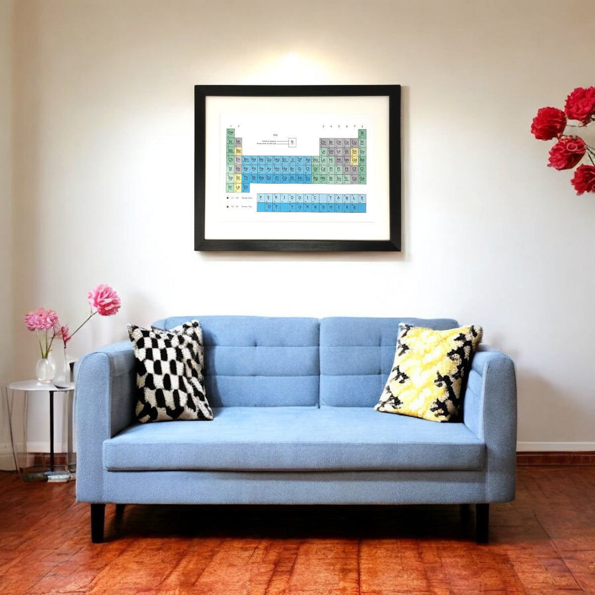 Yorkshire Version Periodic Table Print – Fully Framed Print ( Frame)