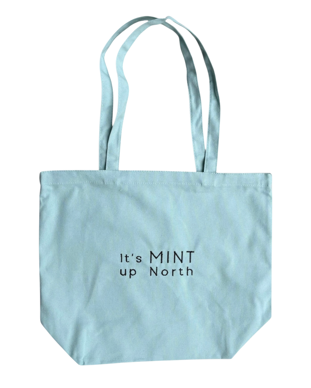 Mint Up North Embroidered Tote Bag