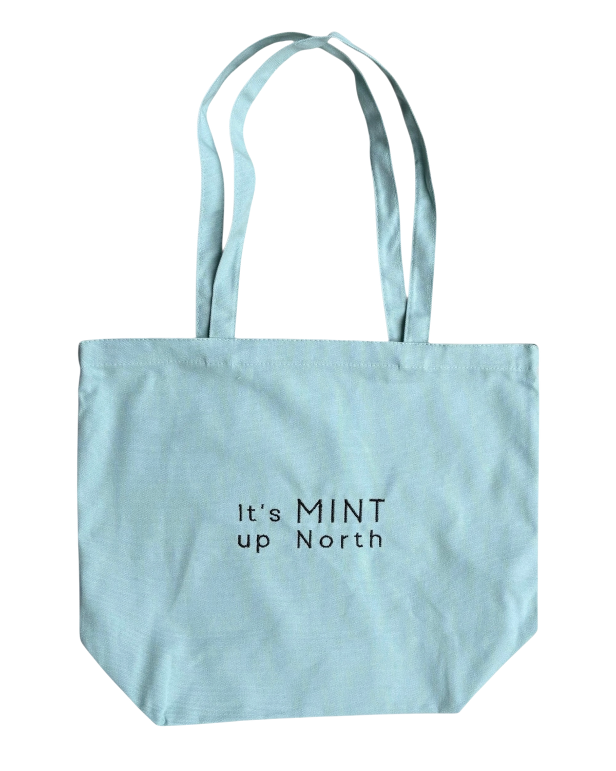 Mint Up North Embroidered Tote Bag