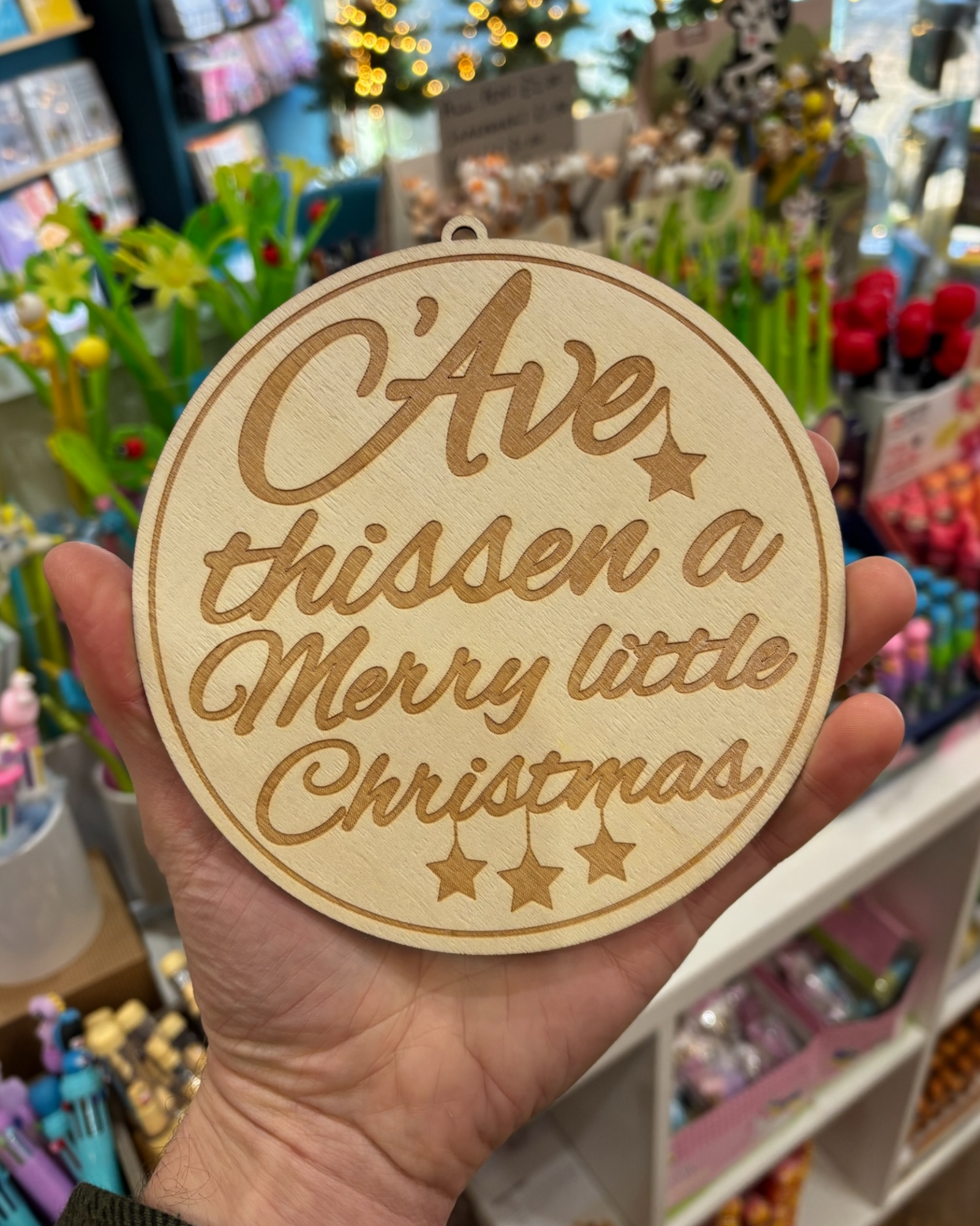 Yorkshire Christmas Wood Bauble