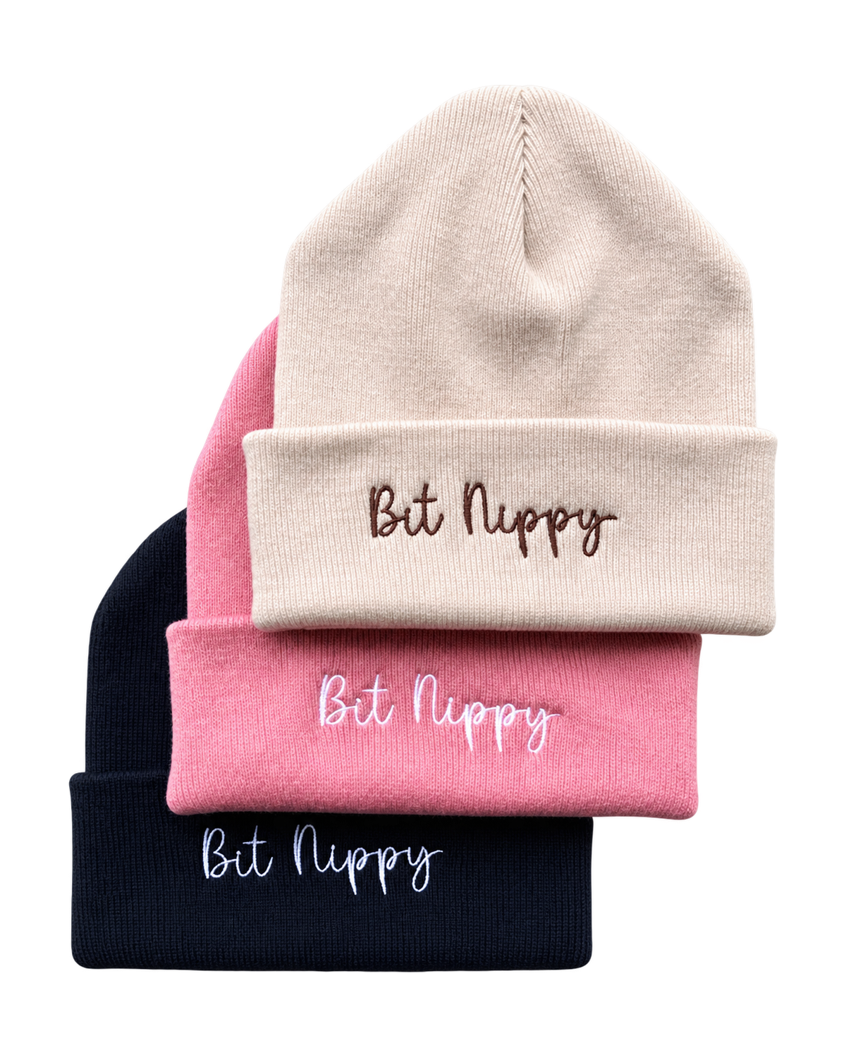 Bit Nippy Embroidered Beanie Hat