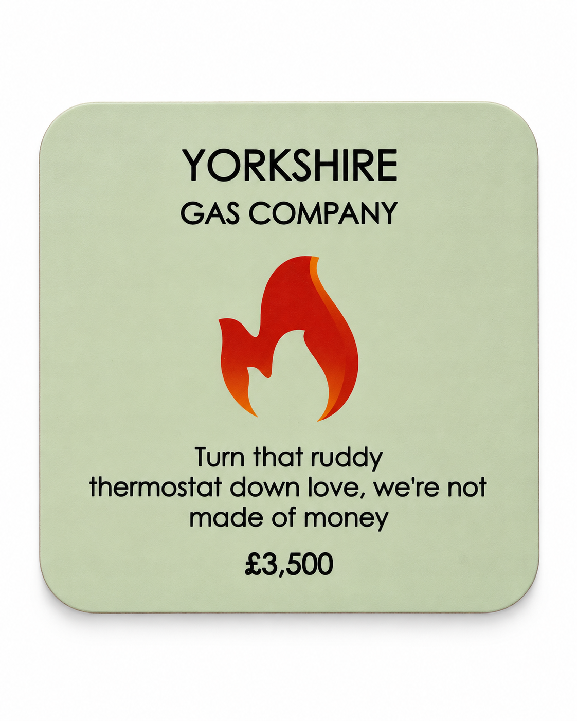 Yorkshire Monopoly Gas Drink Coaster