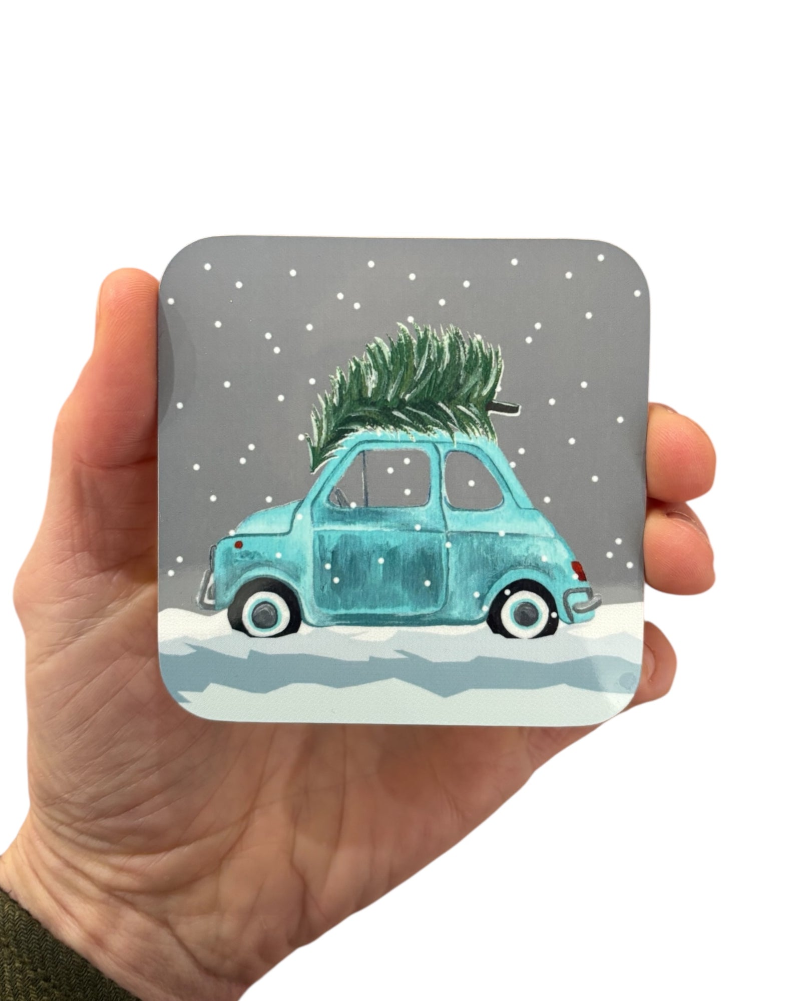 Christmas Fiat 500 Car Coaster