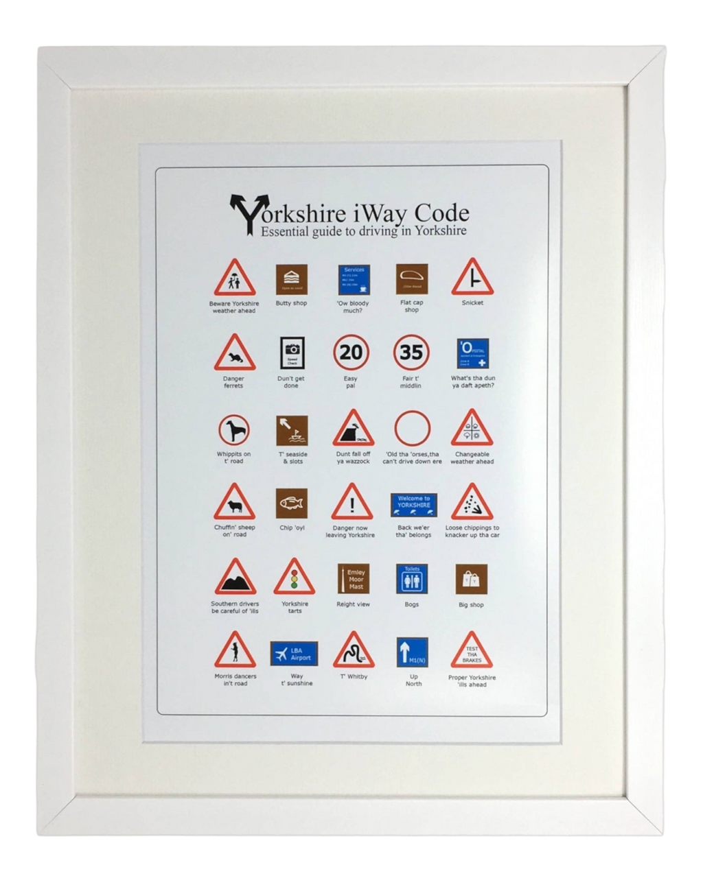Yorkshire Highway Code Roadsigns Print – Unframed Print