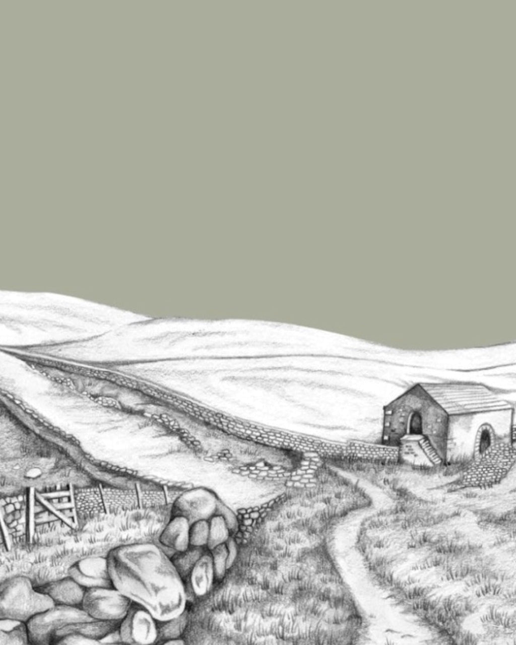 Yorkshire Dales Sketch Print – Unframed Print