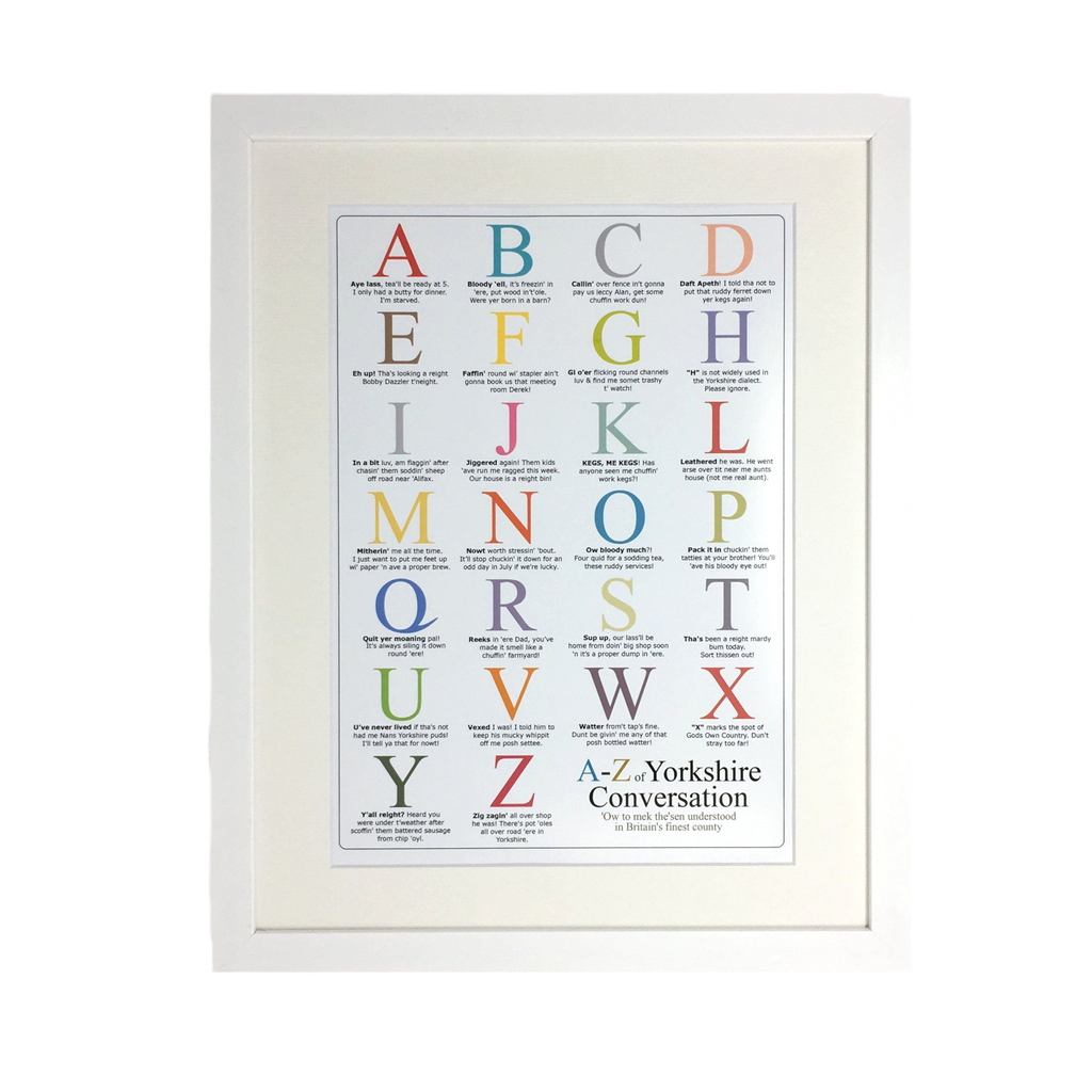 Yorkshire A-Z of Dialect Print – Unframed Print