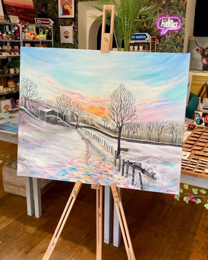 Railway Children Walk Original Acrylic Painting