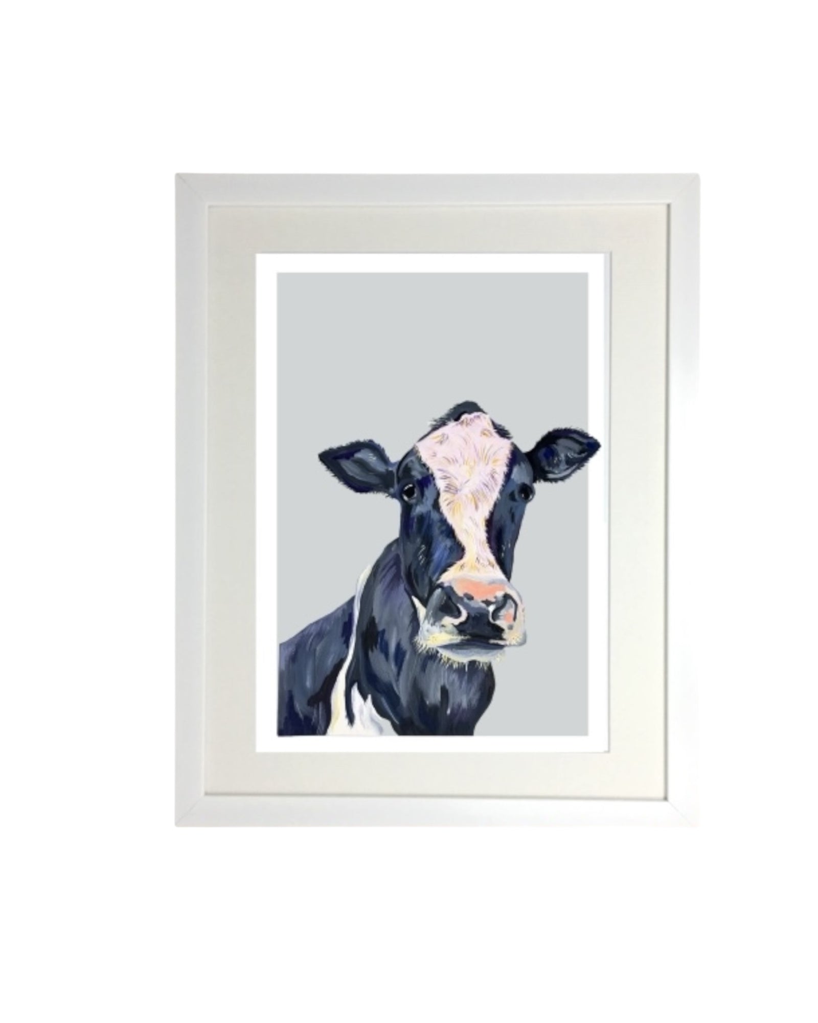 British Friesan Cow Painting Print