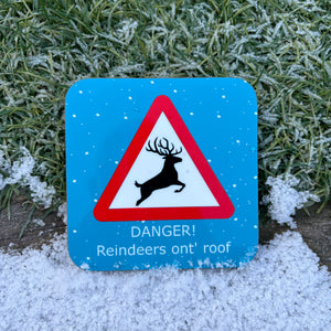 Yorkshire Dialect Reindeer Christmas Coaster