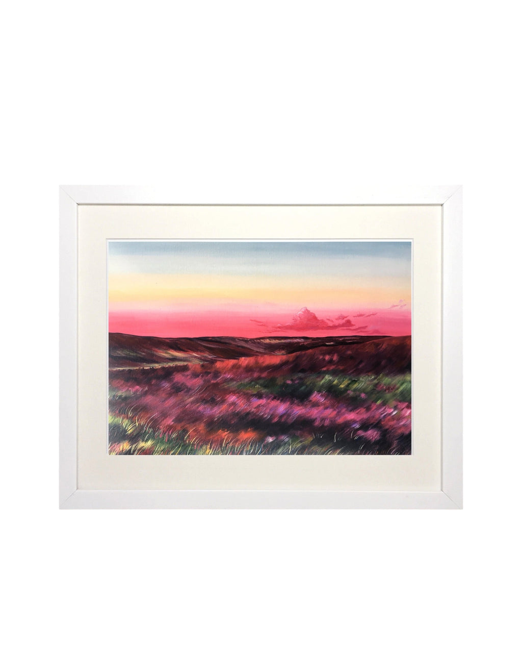 Yorkshire Moorland in Heather Framed Print Framed