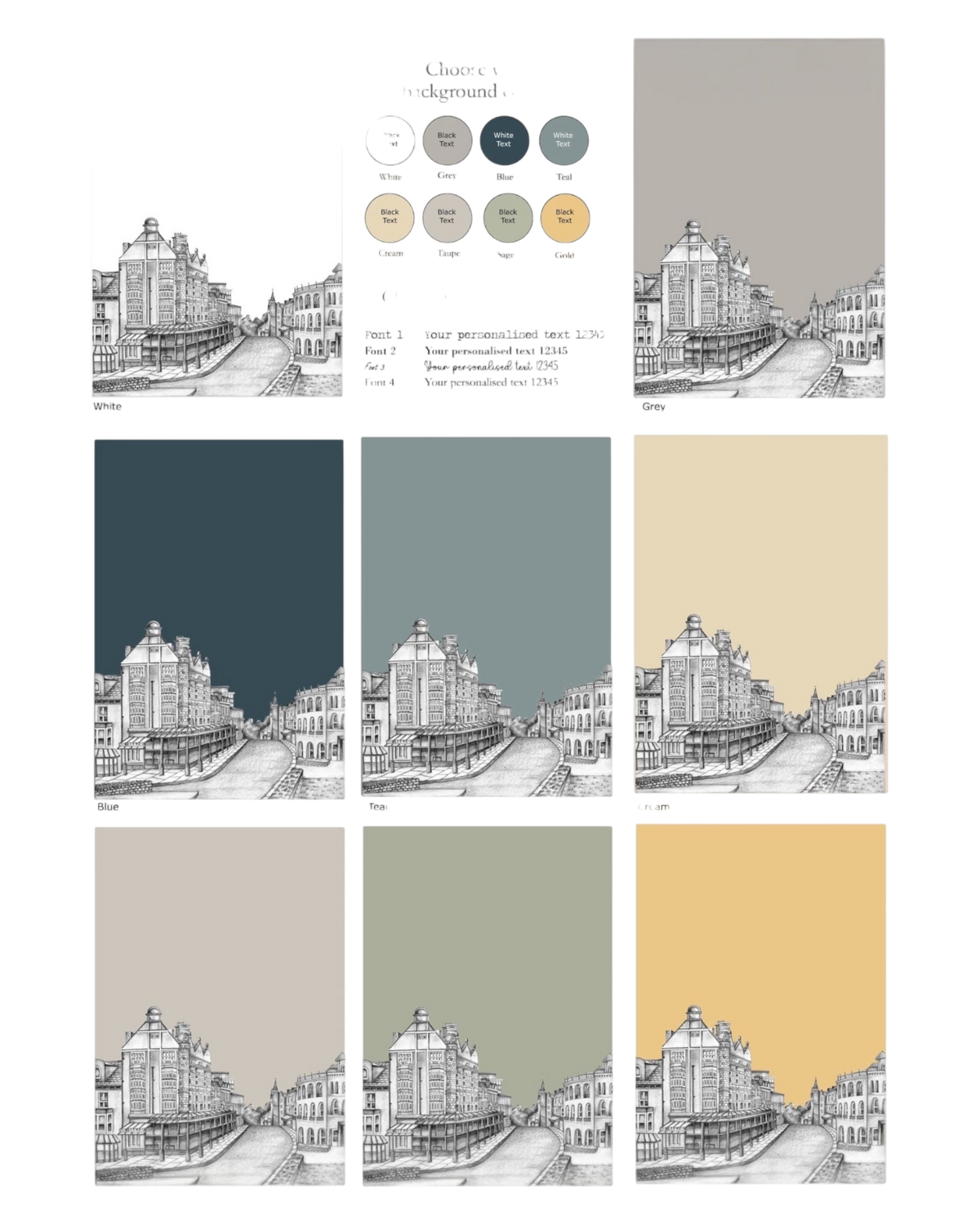 Whitby Sketch Print – Unframed Print