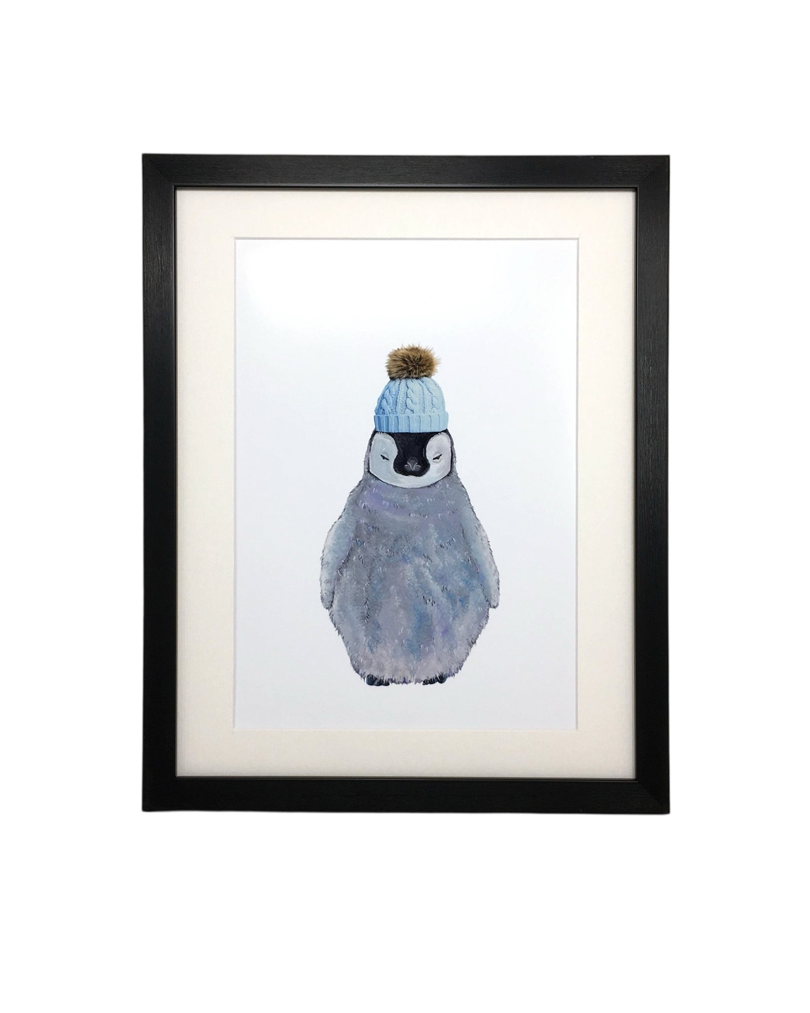 Baby Penguin in Bobble Hat Print