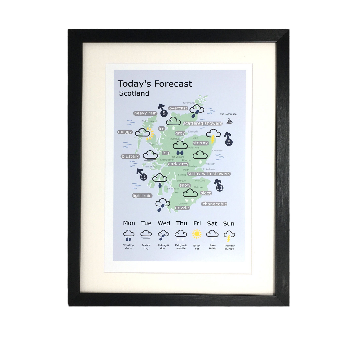 Scottish Weather Map Print – Unframed Print