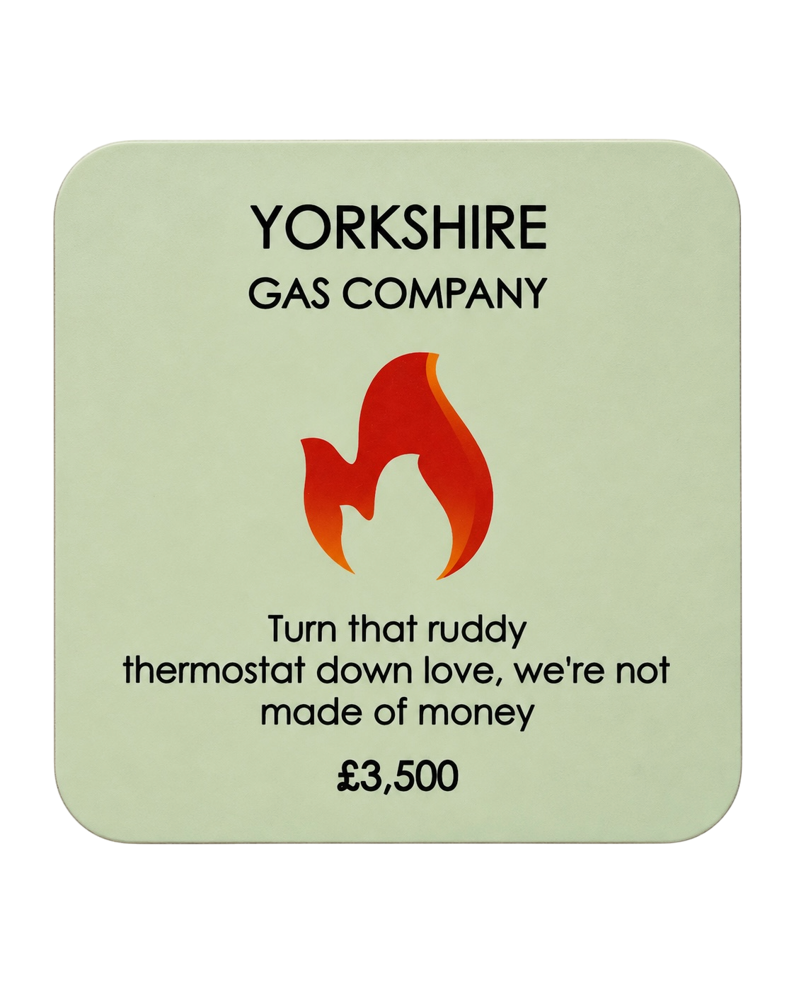 Yorkshire Monopoly Gas Drink Coaster