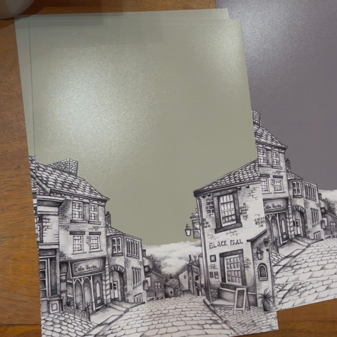 Haworth Yorkshire Sketch Print – Fully Framed Print ( Frame)