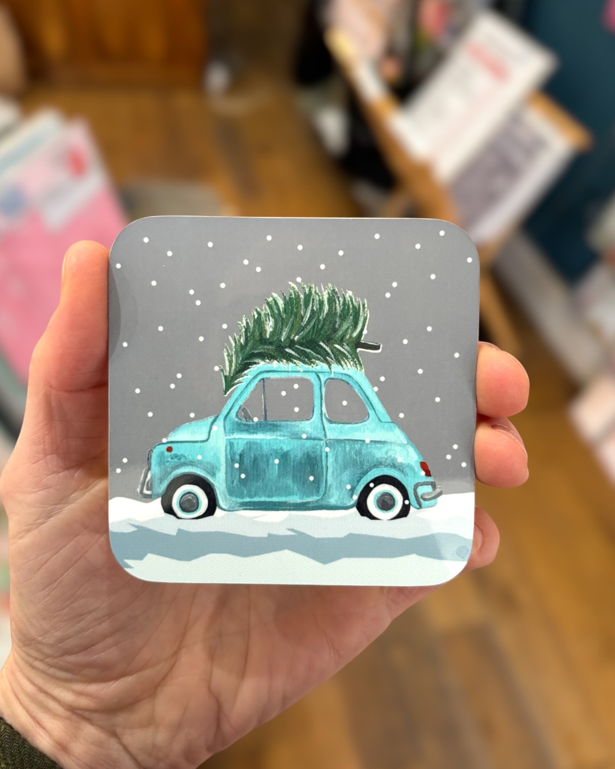 Christmas Fiat 500 Car Coaster