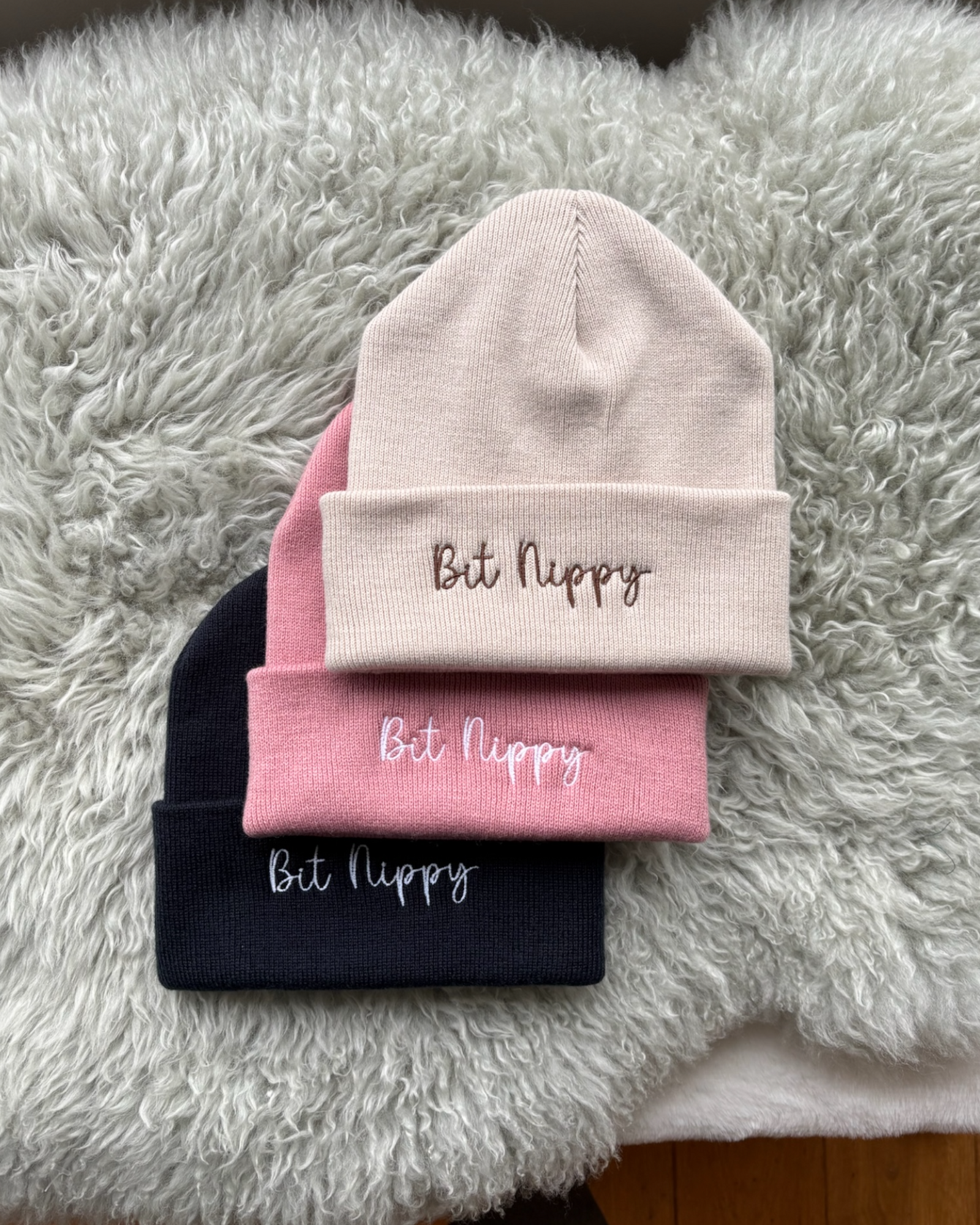 Bit Nippy Embroidered Beanie Hat - One Size - 3 Colours