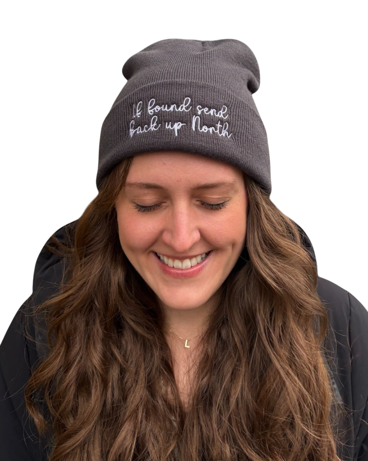 If Found Up North Embroidered Beanie Hat