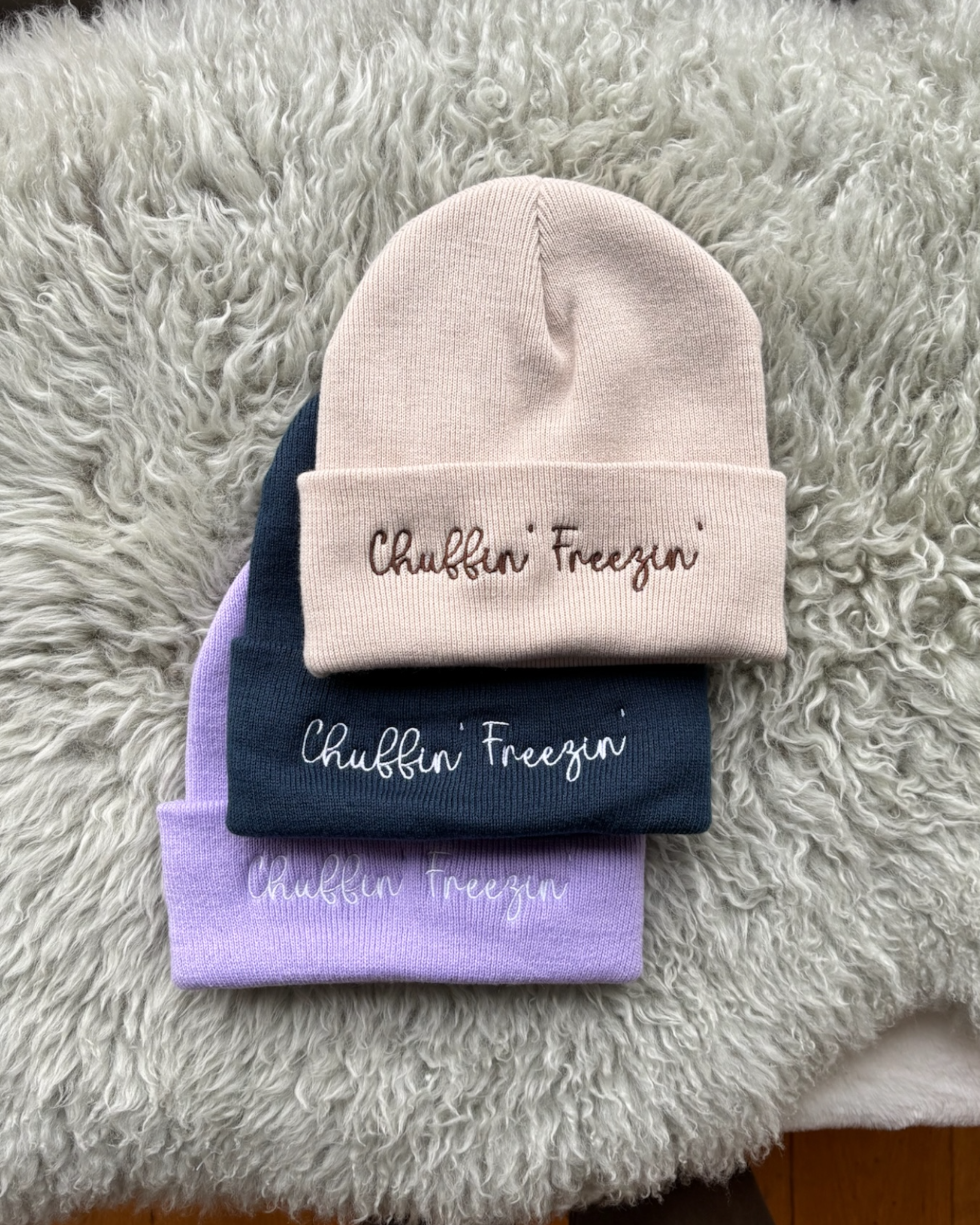 Chuffin' Freezin' Yorkshire Embroidered Beanie Hat One Size