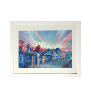 Haworth Main Street, Brontes Yorkshire Framed print